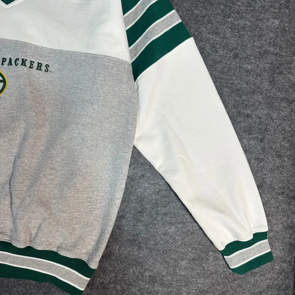 Vintage Dynasty Legends Green‎ Bay Packers V Neck Sweatshirt USA Made Mens Large
